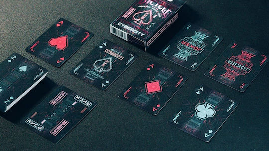 Bicycle Cyberpunk Cybercity Collectible Playing Cards Laminated Black