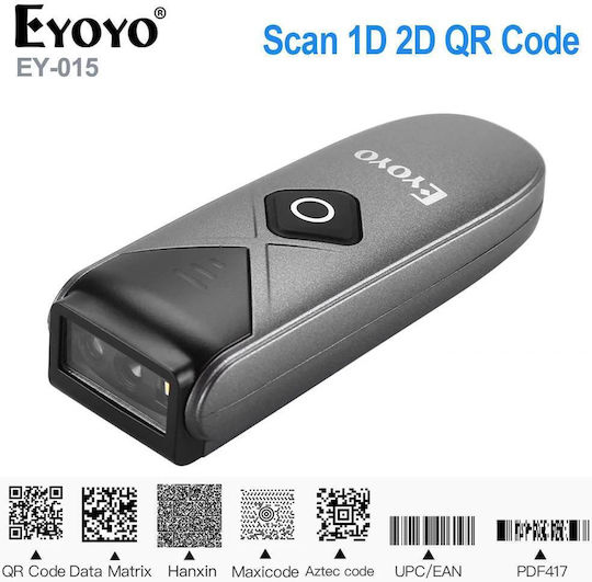 Eyoyo Eyoyo Scanner Χειρός Ασύρματο Mini με Δυνατότητα Ανάγνωσης 2D και QR Barcodes
