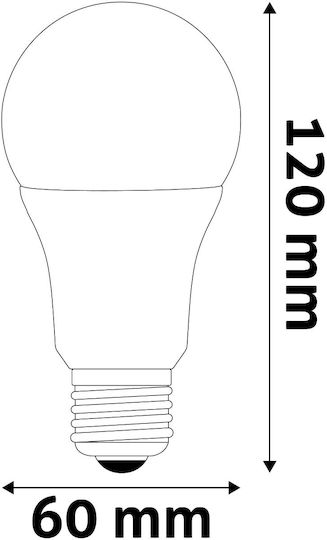 Avide ABG27WW-4.9W LED-Lampe 4.9W 120mm für Fassung E27 und Form A60 Warmes Weiß 806lm