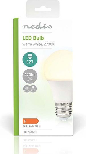 Nedis Λάμπα LED 9W 108mm για Ντουί E27 και Σχήμα A60 Θερμό Λευκό 470lm