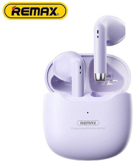Remax TWS-19 Earbud Bluetooth Handsfree Ακουστικά με Θήκη Φόρτισης Μωβ