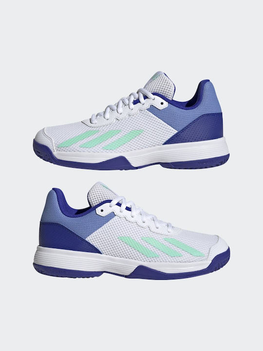 Adidas Αθλητικά Παιδικά Παπούτσια Τέννις Courtflash Cloud White / Pulse Mint / Lucid Blue
