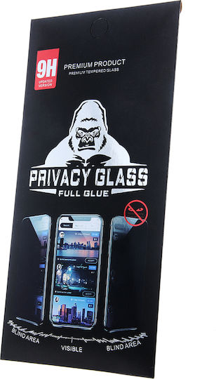 5D Datenschutz Vollflächiges gehärtetes Glas Schwarz (iPhone 12 / 12 Pro)