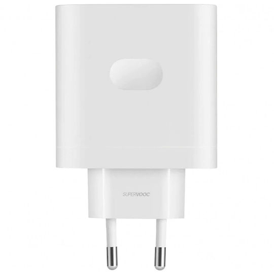 OnePlus GaN с USB-C порт и кабел USB-C - USB-C 80W Бял (Supervooc)