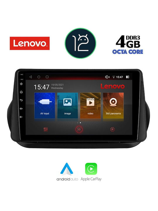 Lenovo Car-Audiosystem für Peugeot Bipper Fiat Fiorino / Qubo Citroen Nemo 2008+ (Bluetooth/USB/AUX/WiFi/GPS) mit Touchscreen 9"