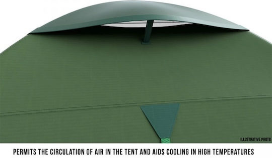 Husky Sawaj Σκηνή Camping Igloo Πράσινη με Διπλό Πανί για 2 Άτομα 230x215x120εκ.