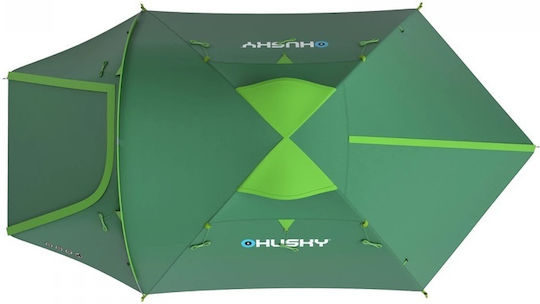 Husky Bizon 3 Plus Winter Camping Igloo Mountaineering Green with Double Cloth for 3 People Waterproof 4000mm 410x220x130cm