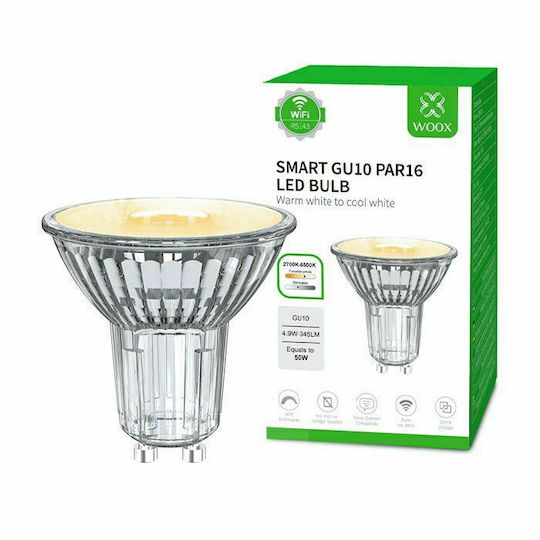 Woox Smart LED-Lampe 4.9W für Fassung GU10 und Form PAR16 Einstellbar Weiß 345lm Dimmbar