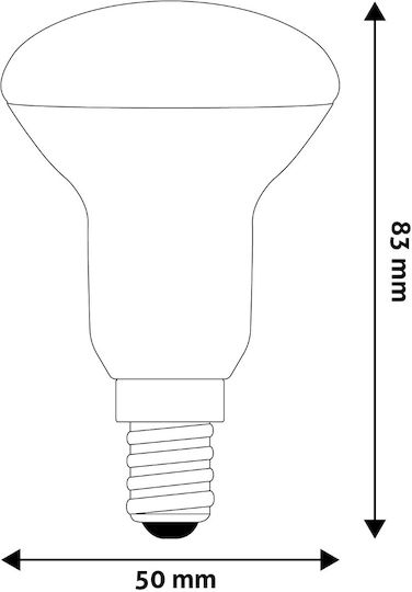 Avide ABR50CW-4.9W Λάμπα LED 4.9W 83mm για Ντουί E14 και Σχήμα R50 Ψυχρό Λευκό 470lm