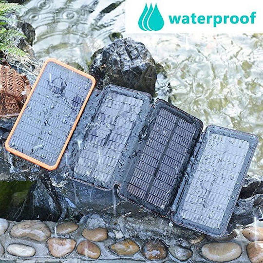 Foldable Solar Power Bank 20000mAh mit 2 USB-A Anschlüssen Schwarz