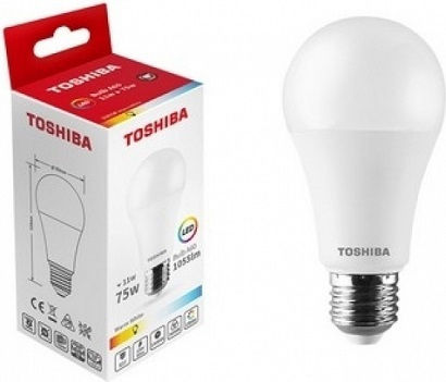 Toshiba LED Bulb 11W for Socket E27 and Shape A60 Warm White 1055lm