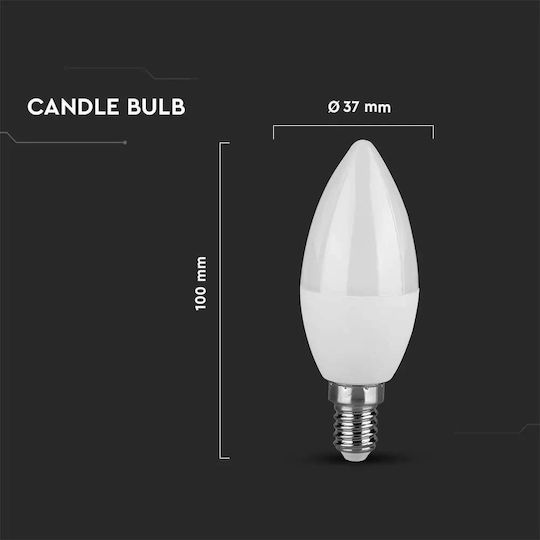 V-TAC VT-1818 LED Bulb 3.7W 100mm for Socket E14 and Shape C37 Warm White 320lm
