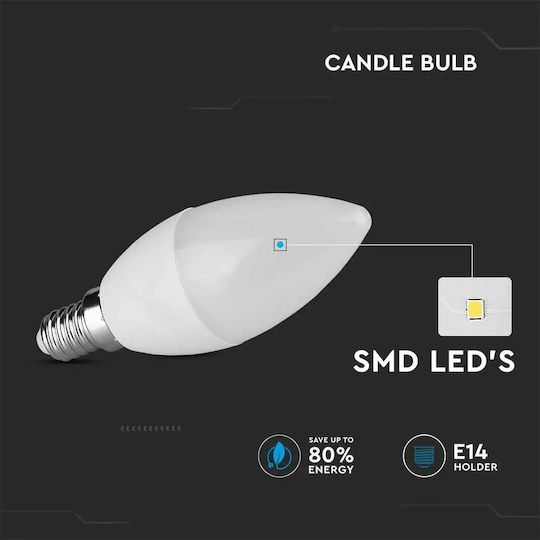 V-TAC VT-1818 LED Bulb 3.7W 100mm for Socket E14 and Shape C37 Warm White 320lm