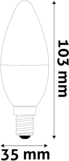 Avide ABC14NW-2.9W LED крушка 2.9W 103mm за фасунга E14 и форма C37 Неутрално бяло 470лм