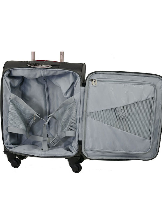 Diplomat Small The Athens Collection Cabin Fabric Gray Suitcase with 4 Wheels Height 53cm