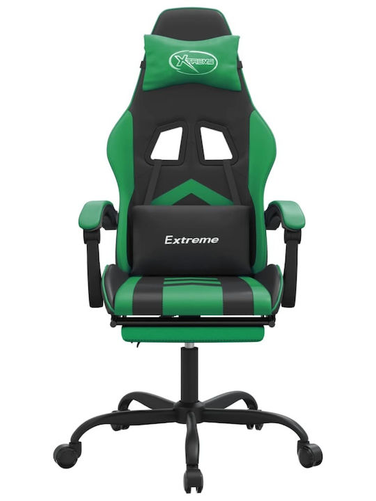 vidaXL 349606 Artificial Leather Gaming Chair with Footrest Green