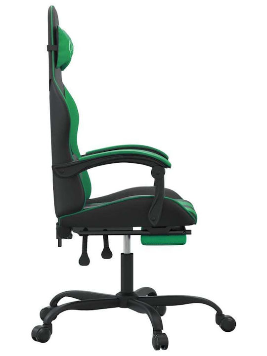 vidaXL 349606 Artificial Leather Gaming Chair with Footrest Green