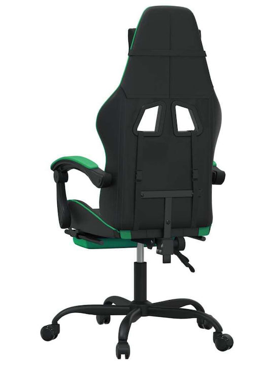 vidaXL 349606 Artificial Leather Gaming Chair with Footrest Green