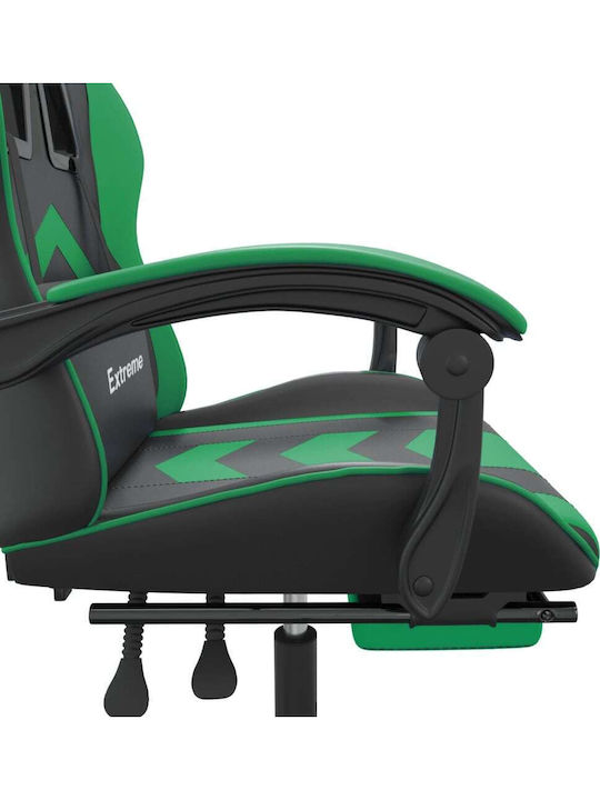 vidaXL 349606 Artificial Leather Gaming Chair with Footrest Green