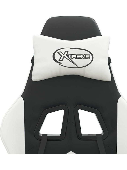 vidaXL 349608 Геймърски стол с подлакътник Бял