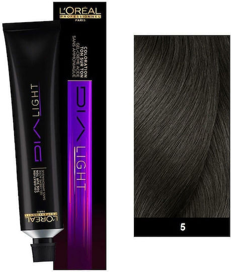 L'Oréal Professionnel Dia Light Toner Gel Χωρίς Αμμωνία 5 Καστανό Ανοιχτό 50ml