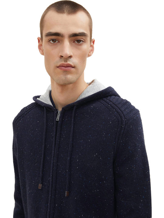 Men's Knitted Cardigan with Hood Gray