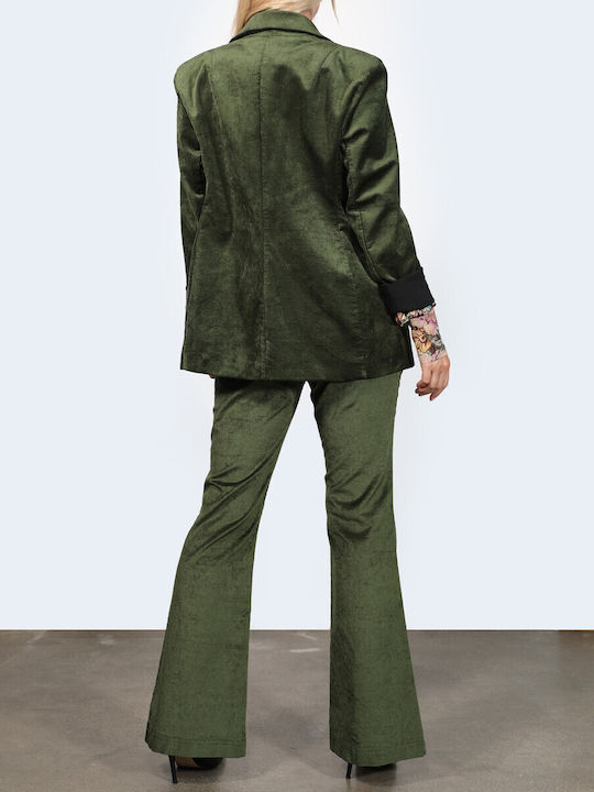 Tensione In Damen Samt Blazer Grün