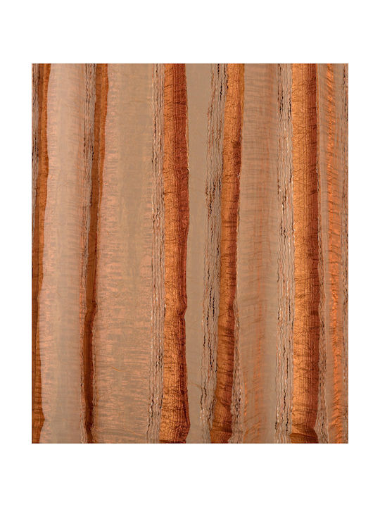 Silk Fashion Curtain with Pencil Pleat 6103 Brown 280x300cm