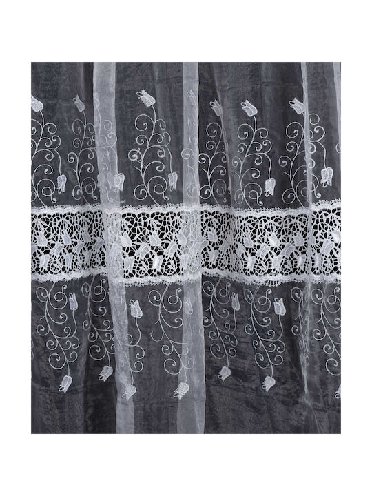 Silk Fashion Curtain with Pencil Pleat MK15 White 280x300cm