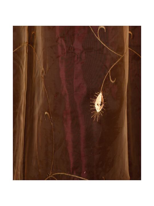 Silk Fashion Curtain with Pencil Pleat ZG5724 Orange 280x300cm