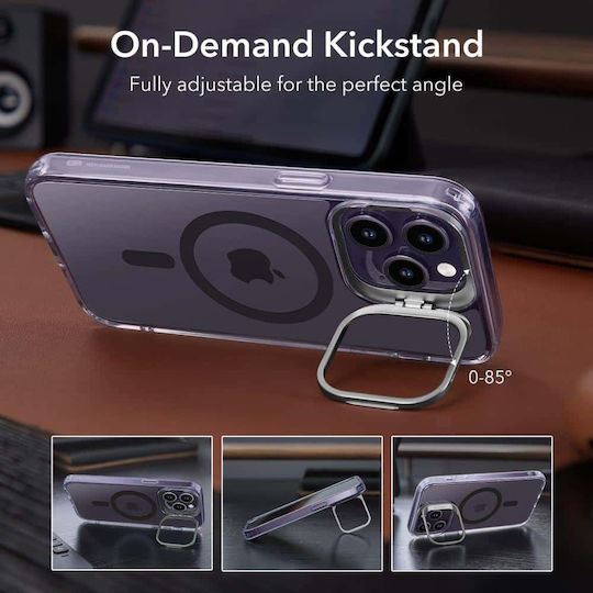 ESR Classic Kickstand Halolock Magsafe Back Cover Silicon 1.3mm Clear / Purple (iPhone 14 Pro)