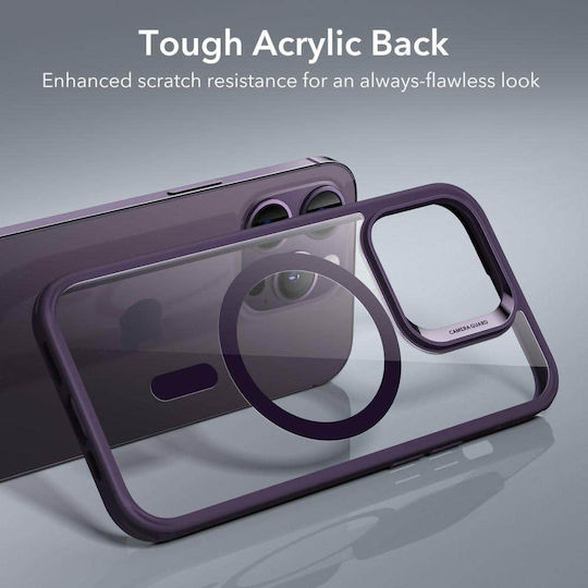 ESR CH Halolock Magsafe Umschlag Rückseite Silikon 0.5mm Clear / Purple (iPhone 14 Pro)