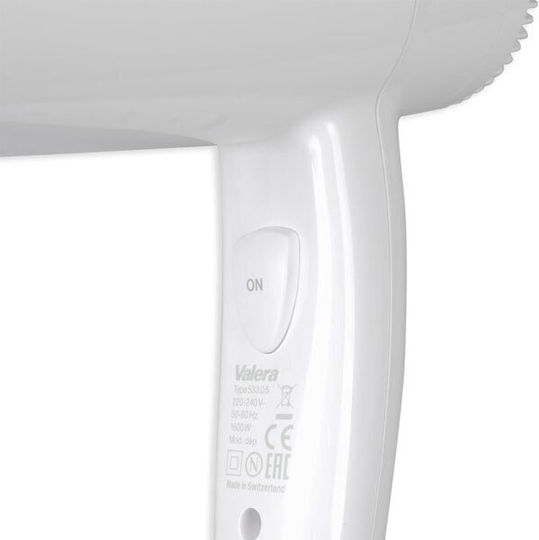 Valera White Hotel Hair Dryer 1.6kW with Spiral Cable up to 230cm