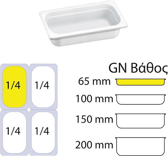 Servewell Продукт Gastronorm Меламин GN1/4 с дълбочина 65мм