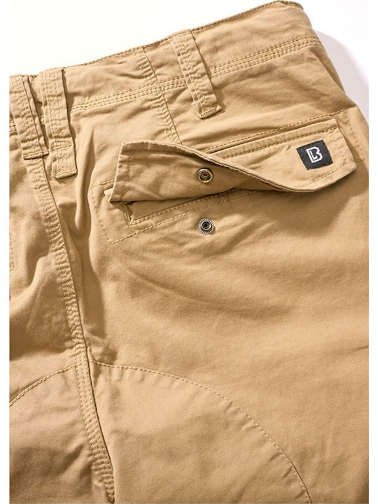 Trousers Cargo Elastic in Slim Fit Beige