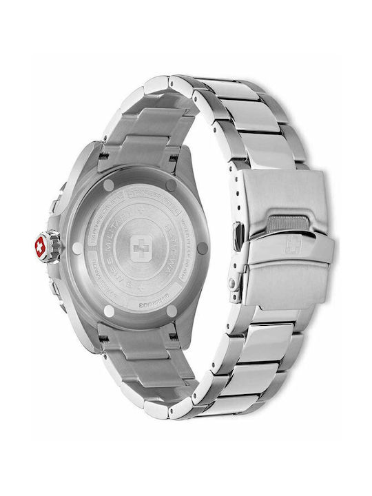 Swiss Military Hanowa Offshore Diver II Watch Chronograph Battery with Silver Metal Bracelet