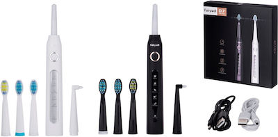 FairyWill D7 FW-507 Electric Toothbrush with Timer and Travel Case Black / White