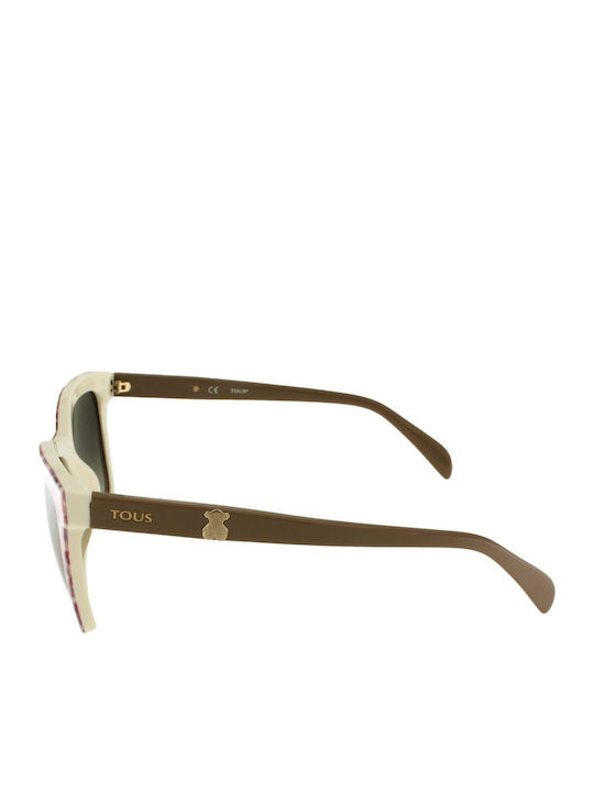 Tous Women's Sunglasses with Beige Plastic Frame and Gray Gradient Lens STO945 09RE