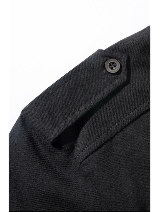 Polo Bluză cu Mâneci Lungi Neagră