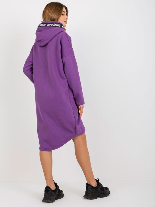 Relevance Women's Long Hooded Cardigan Dark Violet