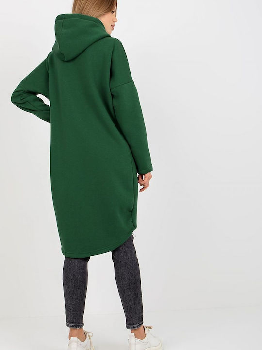 Relevance Women's Long Hooded Cardigan Dark Green