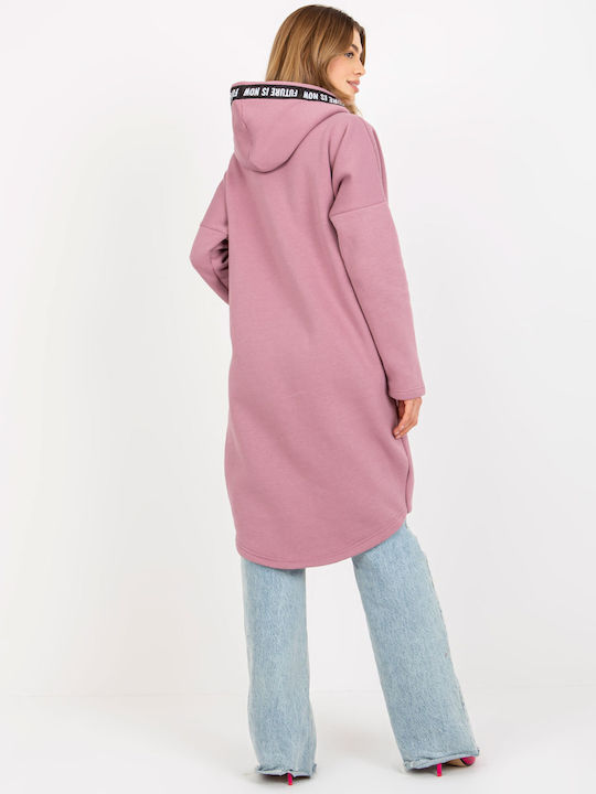 Relevance Women's Long Hooded Cardigan Dark Pink