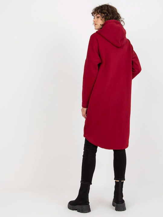 Relevance Women's Long Hooded Cardigan Wine