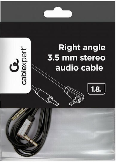 Gembird 3,5mm Klinkenkabel 3,5mm Stecker - 3,5mm Stecker Schwarz 1,8m mit Vergoldeten Anschlüssen CCAP-444L-6