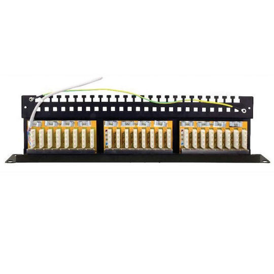 Pulsar Patch Panel για Rack 1U 19" 24 Θυρών cat5e Μαύρο