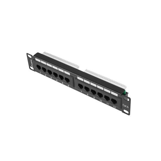 Lanberg Patch Panel with 12 cat6 Ports Black