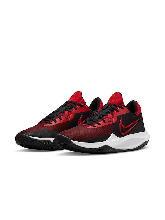 Nike Precision 6 Χαμηλά Μπασκετικά Παπούτσια Black / University Red / Gym Red