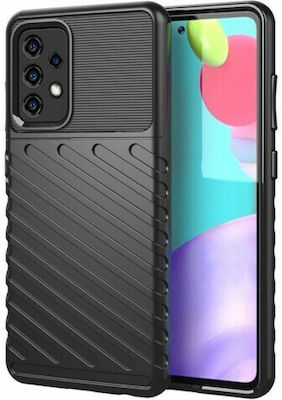 Powertech Thunder Silicone Back Cover Durable Black (Galaxy A53)