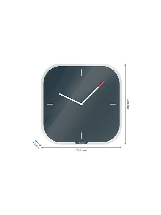 Leitz Cosy Leise Wanduhr Glas Gray Ø30cm