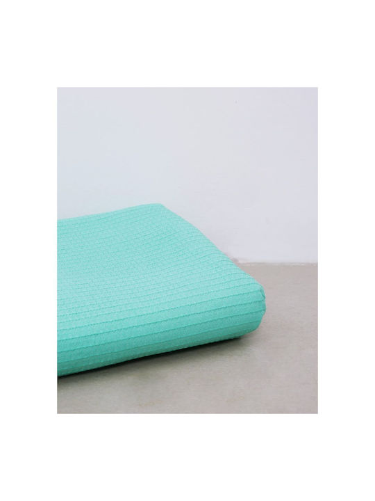 Pennie Blanket Cot Swing Cotton Turquoise 130x170cm